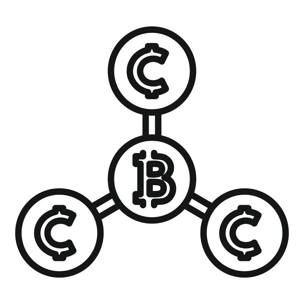 blockchain icoon schets vector. digitaal keten vector