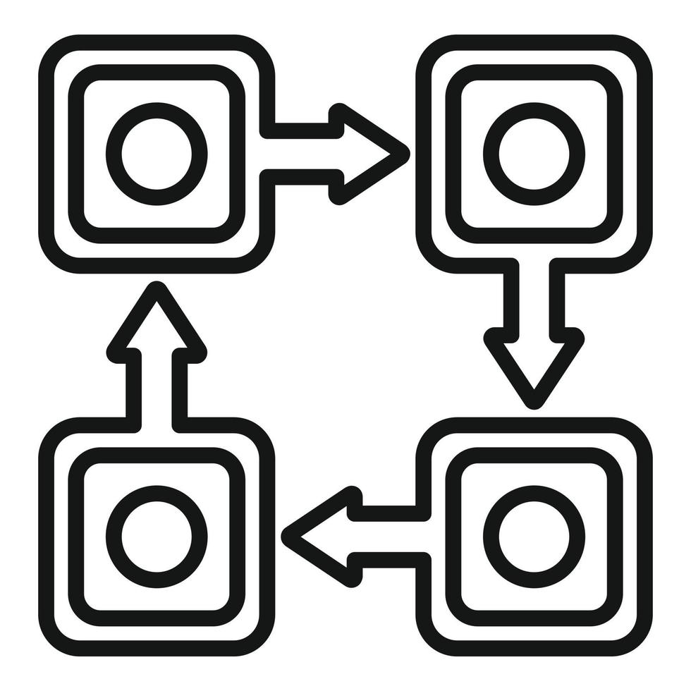 crypto Actie icoon schets vector. blok keten vector