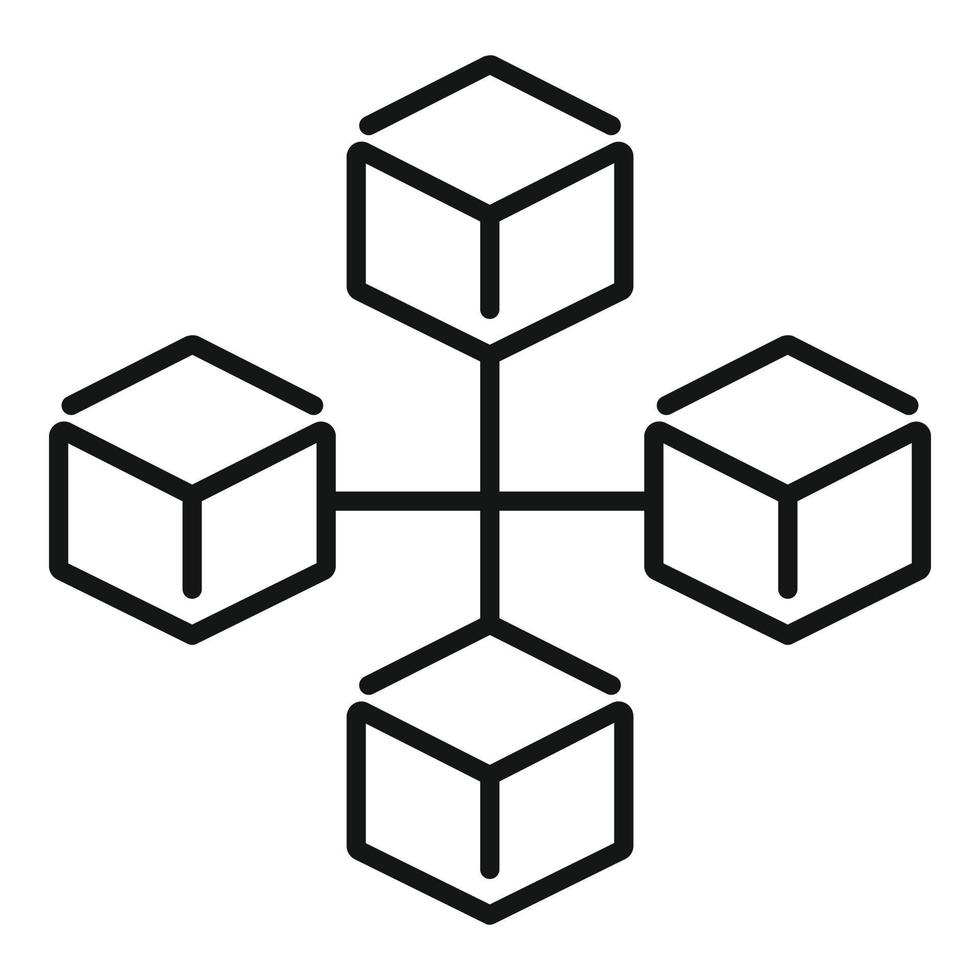 kubus Matrix icoon schets vector. financiën gegevens vector