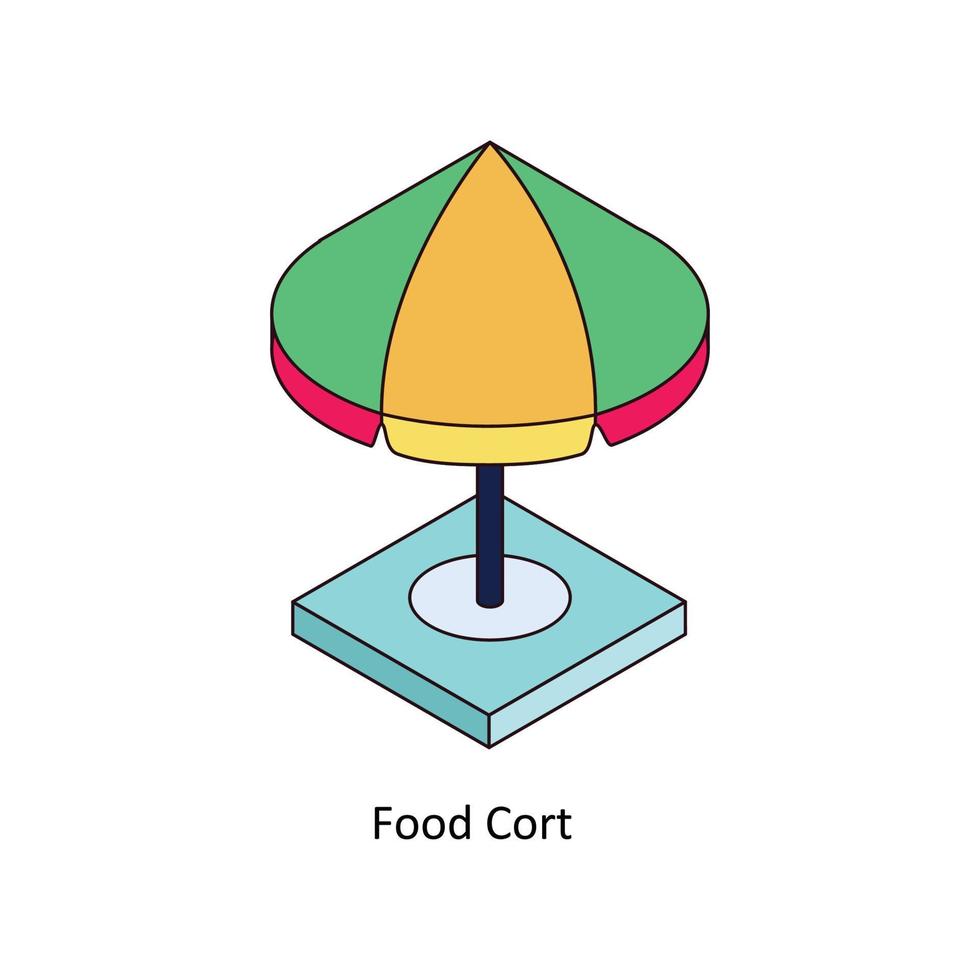 voedsel cort vector isometrische pictogrammen. gemakkelijk voorraad illustratie voorraad