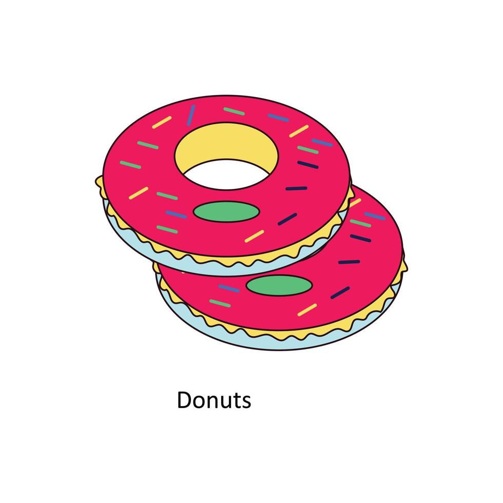 donuts vector isometrische pictogrammen. gemakkelijk voorraad illustratie voorraad