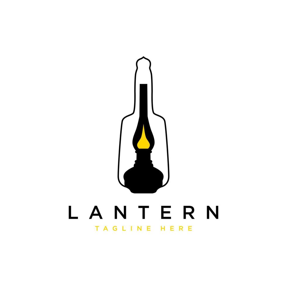 oude lantaarn vector illustratie logo