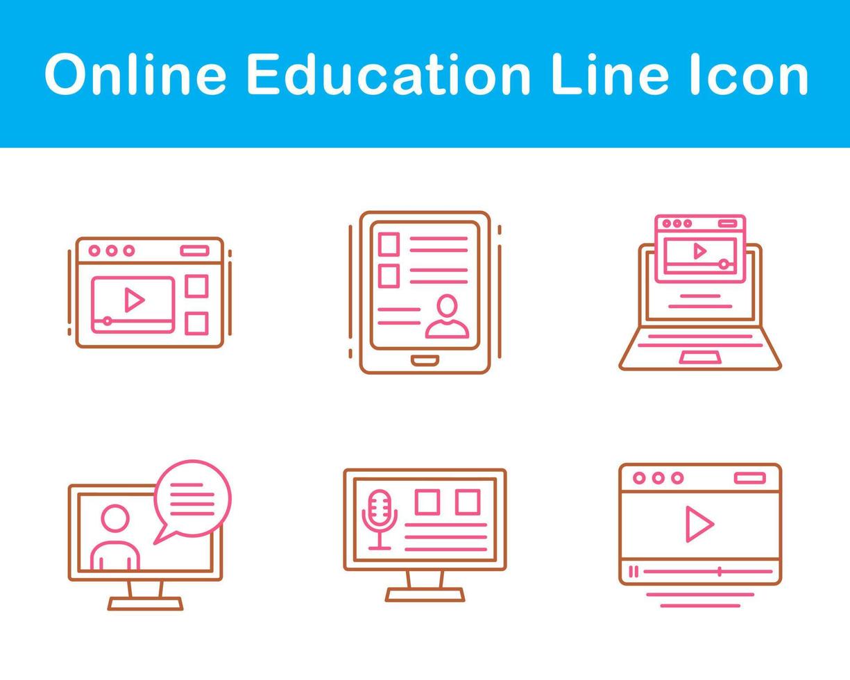 online onderwijs vector icoon reeks