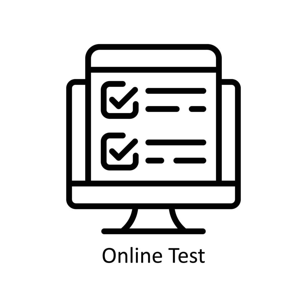 online test vector schets pictogrammen. gemakkelijk voorraad illustratie voorraad