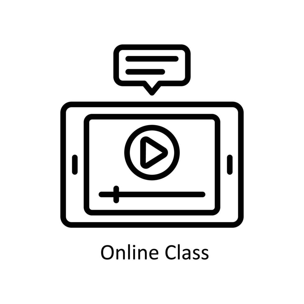 online klasse vector schets pictogrammen. gemakkelijk voorraad illustratie voorraad