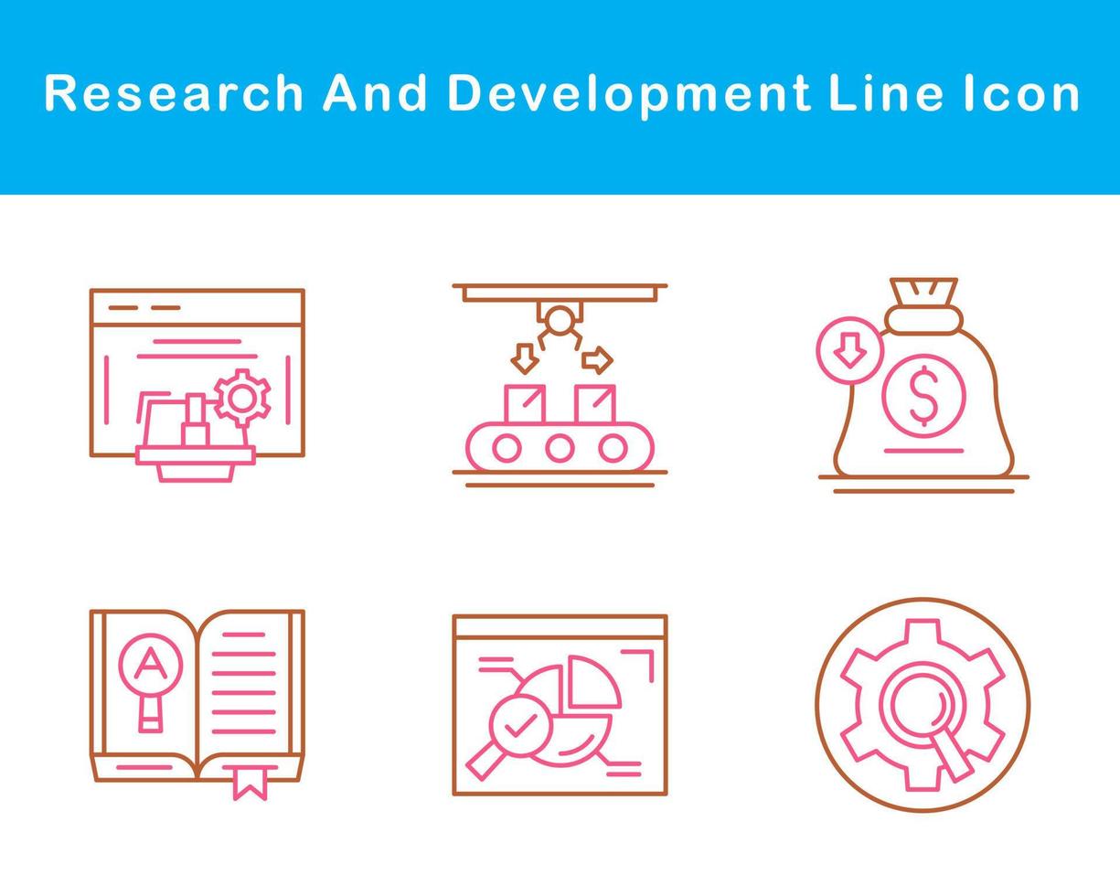 Onderzoek en ontwikkeling vector icoon reeks