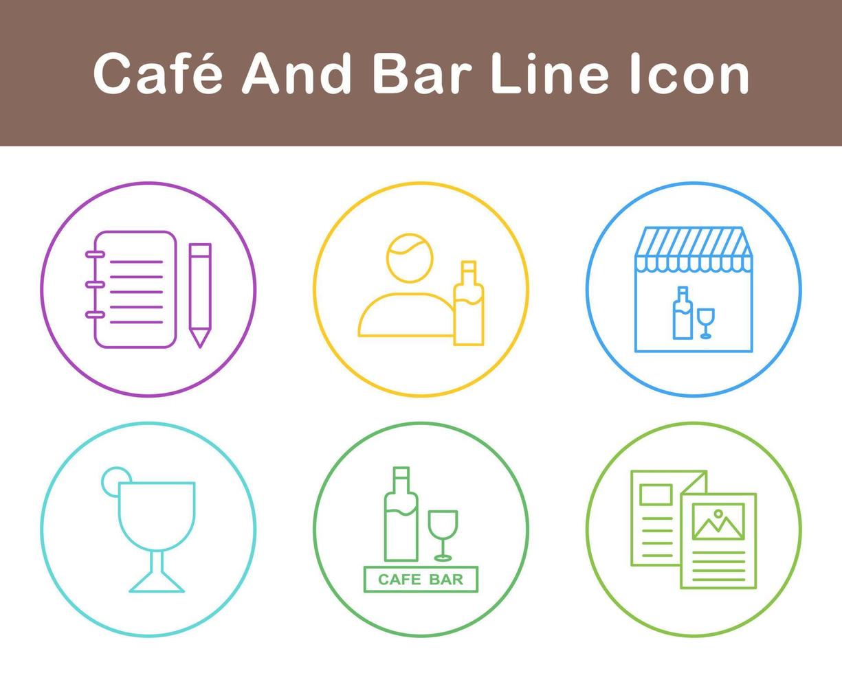 cafe en bar vector icoon reeks