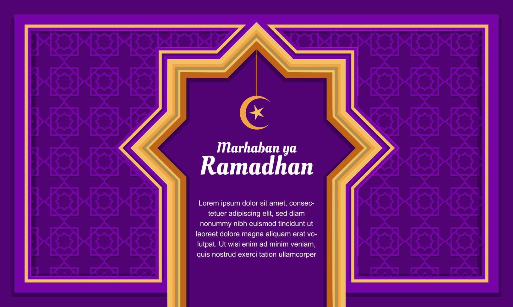 Islamitisch achtergrond decoratie groet marhaban ja Ramadhan welke middelen Welkom Ramadhan vector