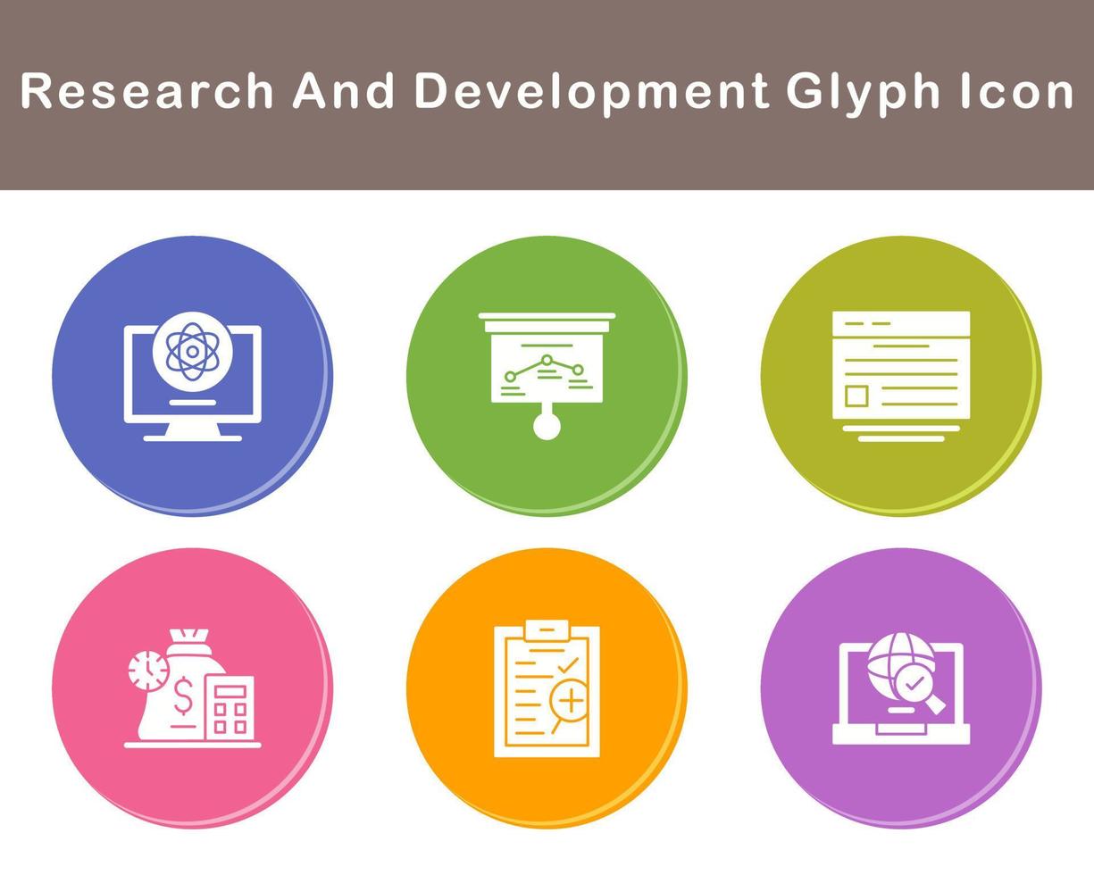 Onderzoek en ontwikkeling vector icoon reeks