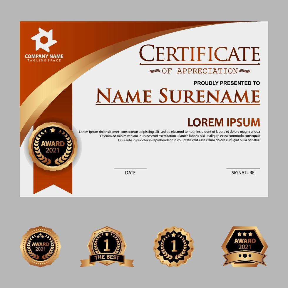 moderne certificaatsjabloon vector