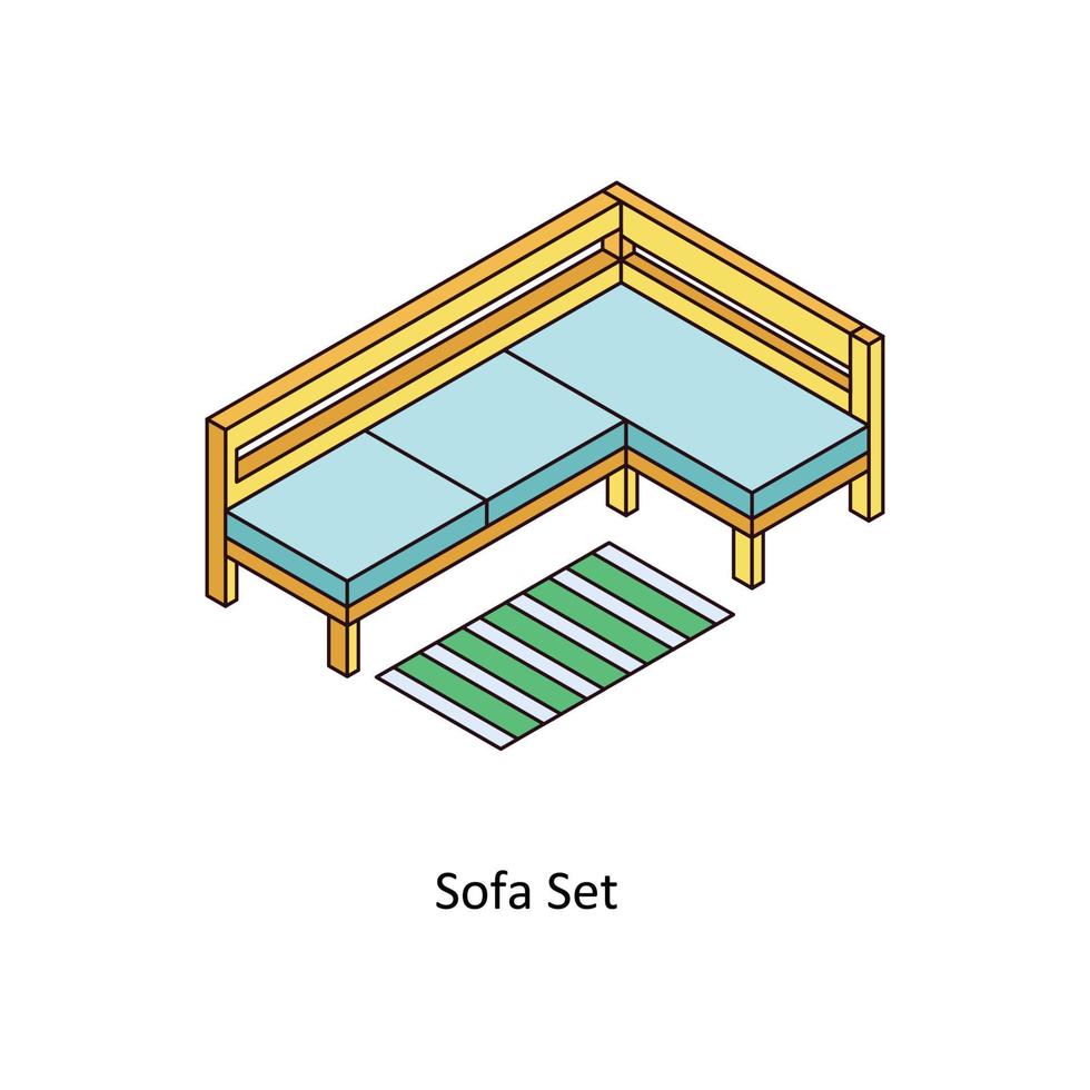 sofa reeks vector isometrische pictogrammen. gemakkelijk voorraad illustratie voorraad