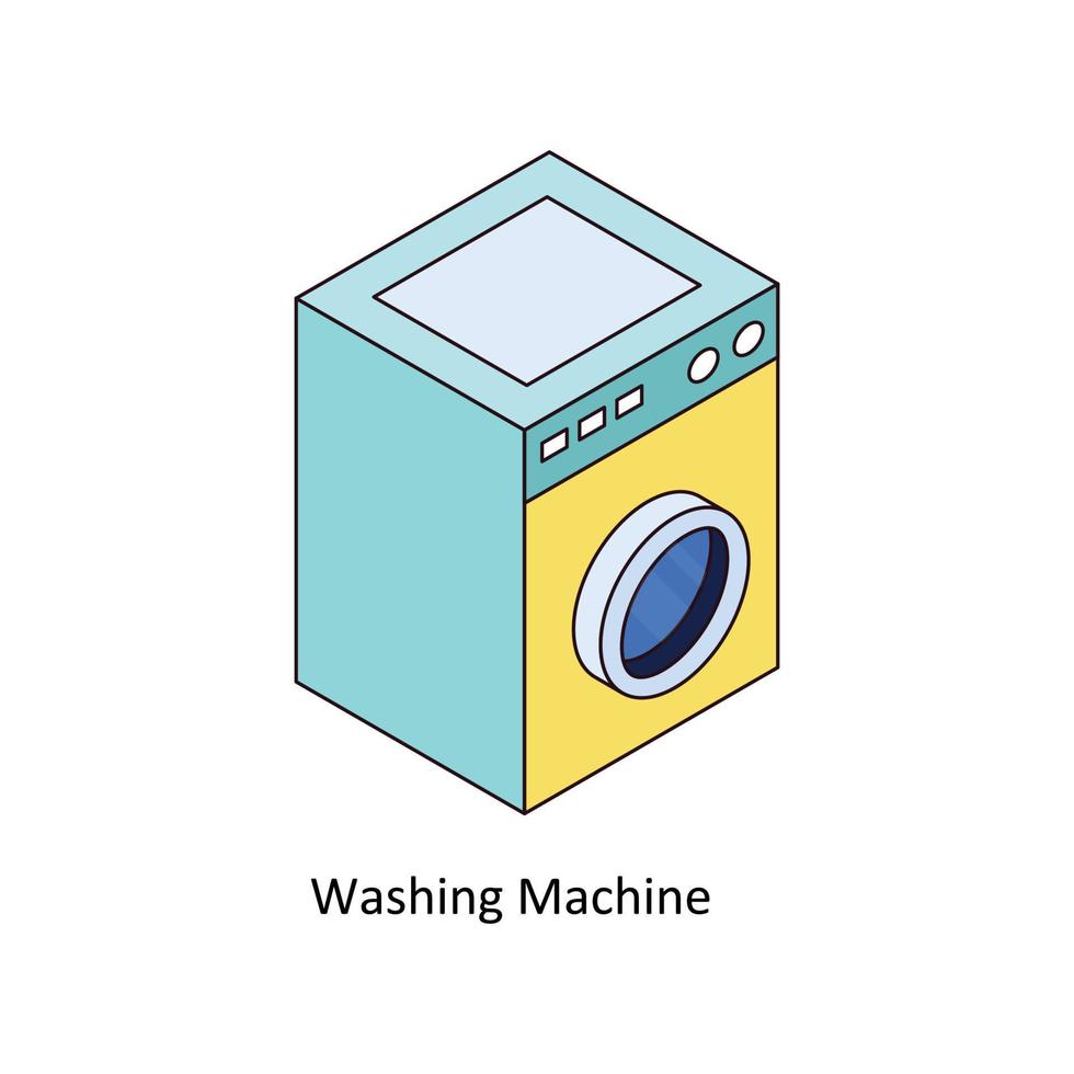 het wassen machine vector isometrische pictogrammen. gemakkelijk voorraad illustratie voorraad