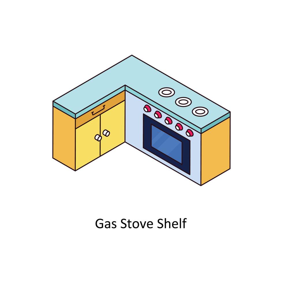 gas- fornuis plank vector isometrische pictogrammen. gemakkelijk voorraad illustratie voorraad