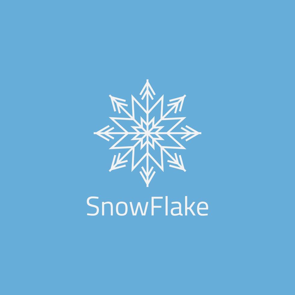 uniek sneeuwvlok logo met octagram vorm geven aan. vector