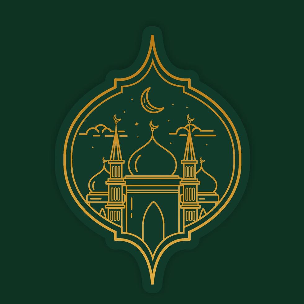 ontwerp voor Ramadan kareem, Islamitisch achtergrond lijn kunst stijl vector illustratie