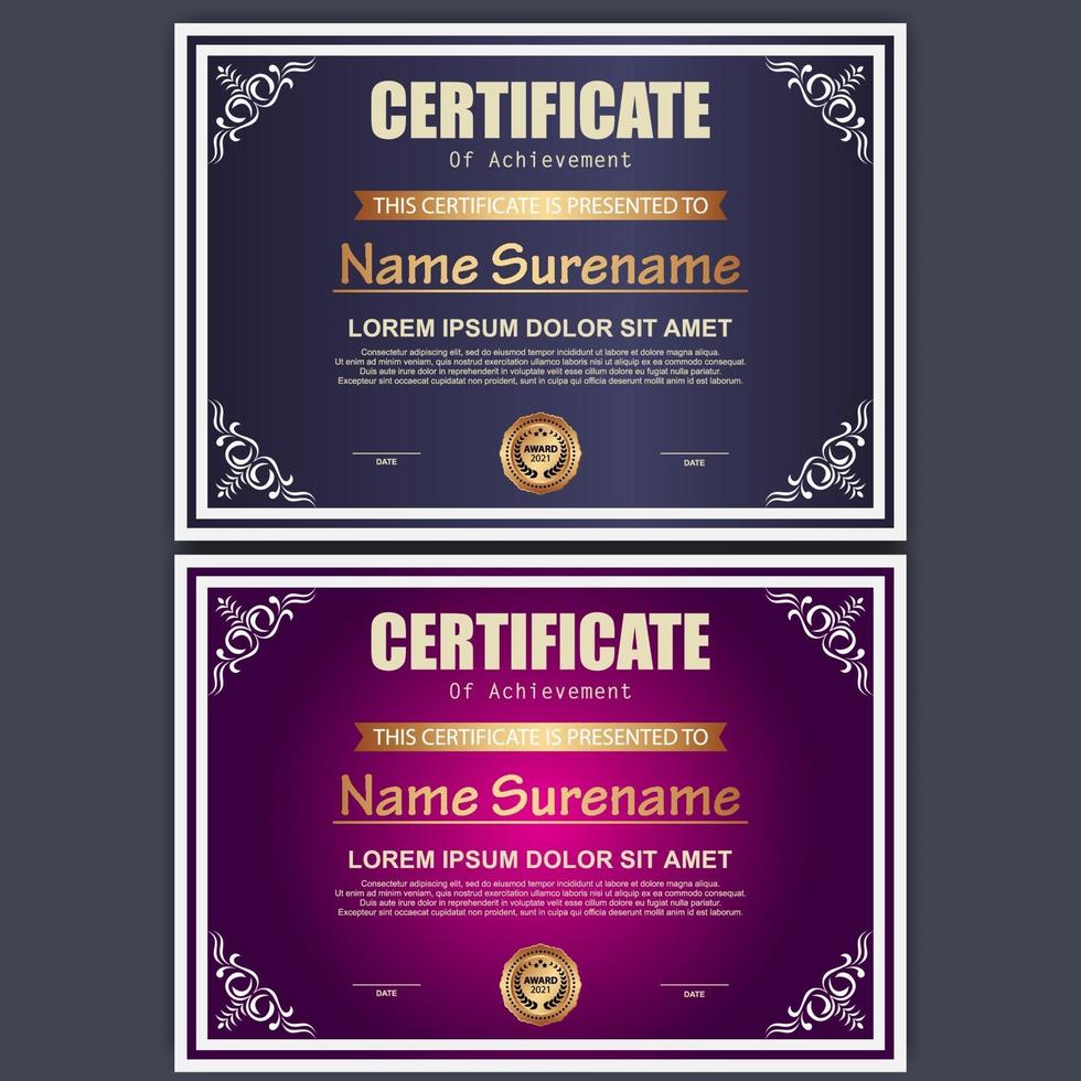 moderne certificaatsjabloon. geschikt voor waardering. premium vector. vector