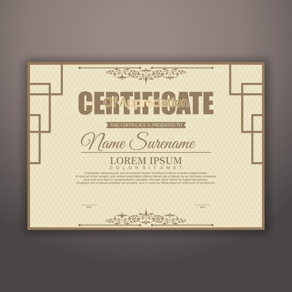 diploma certificaat van prestatie sjabloon vector