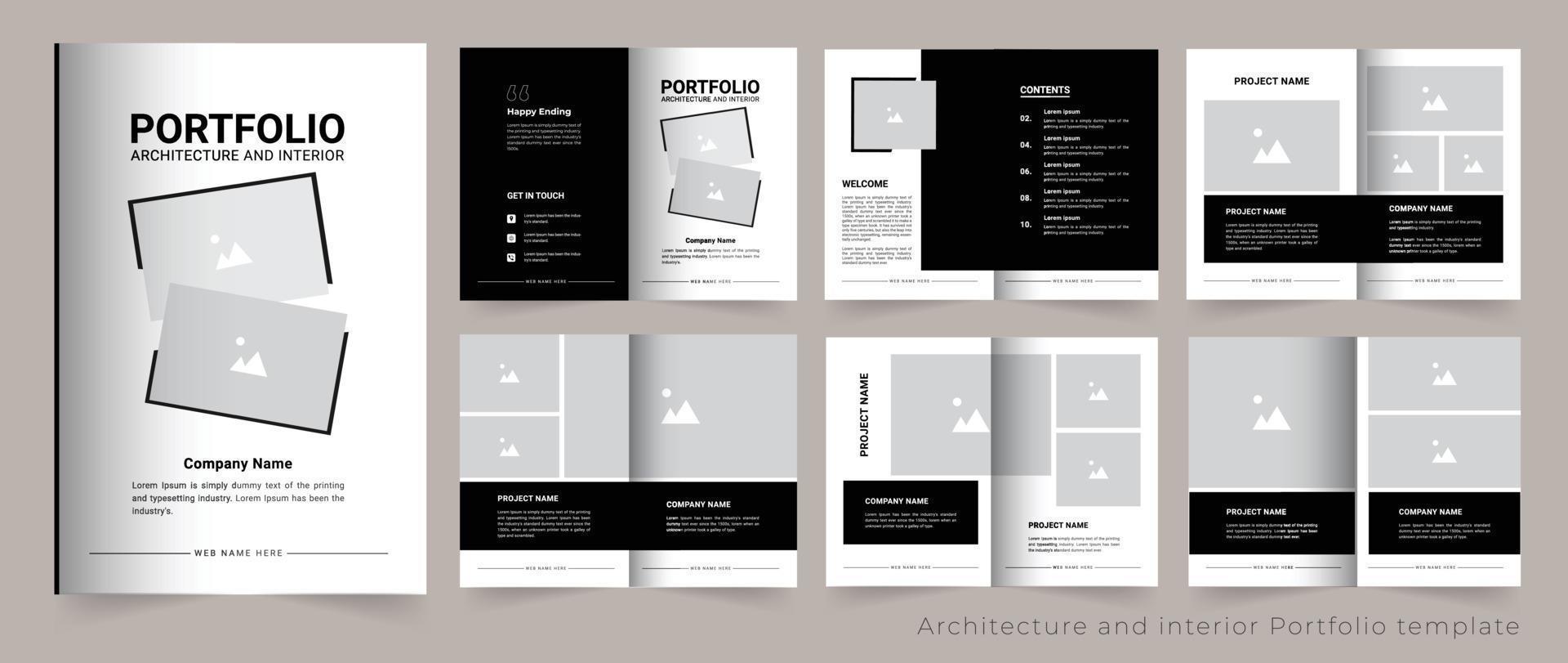 portefeuille ontwerp architectuur of interieur portefeuille vector