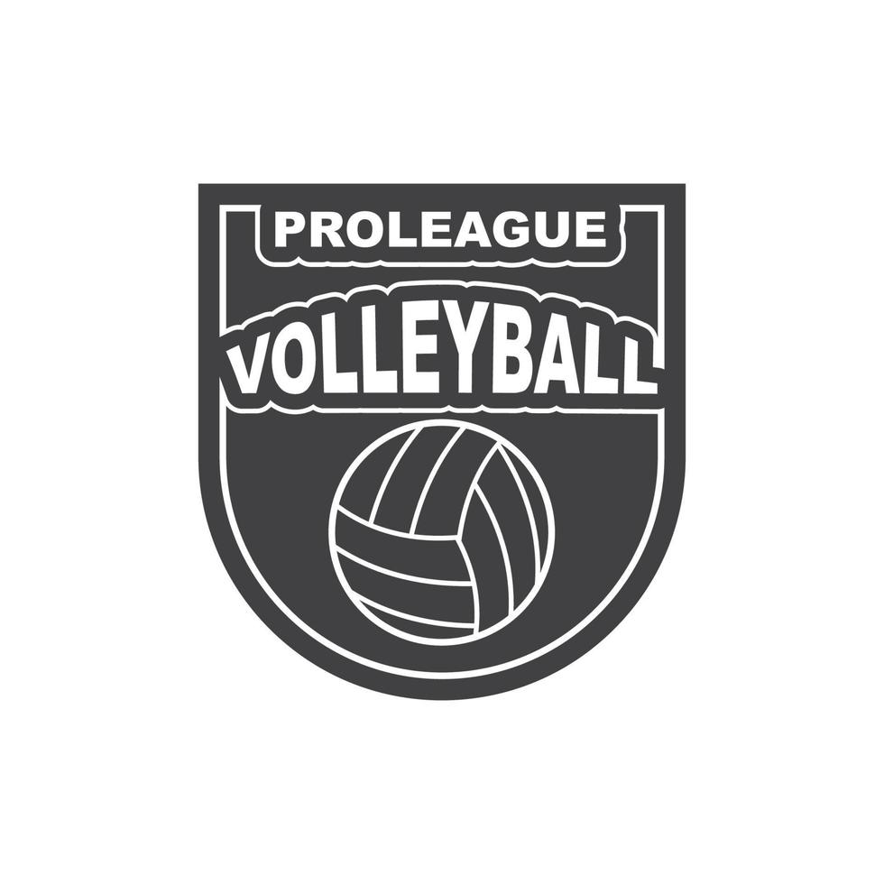 volley bal club logo en insigne vector icoon illustratie