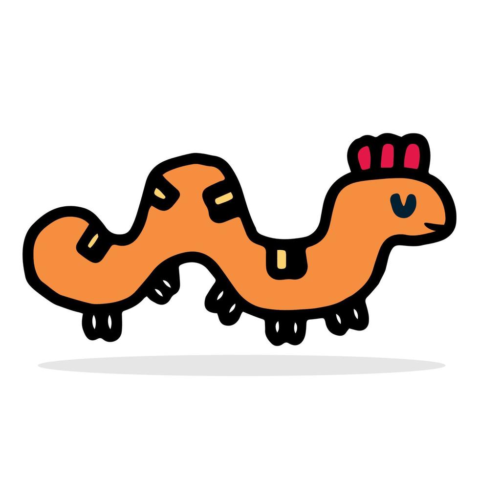 worm monster, tekenfilm mascotte karakter. vector vlak web ontwerp element voor website of app, grafisch ontwerp, logo, web plaats, sociaal media, mobiel app, ui illustratie.