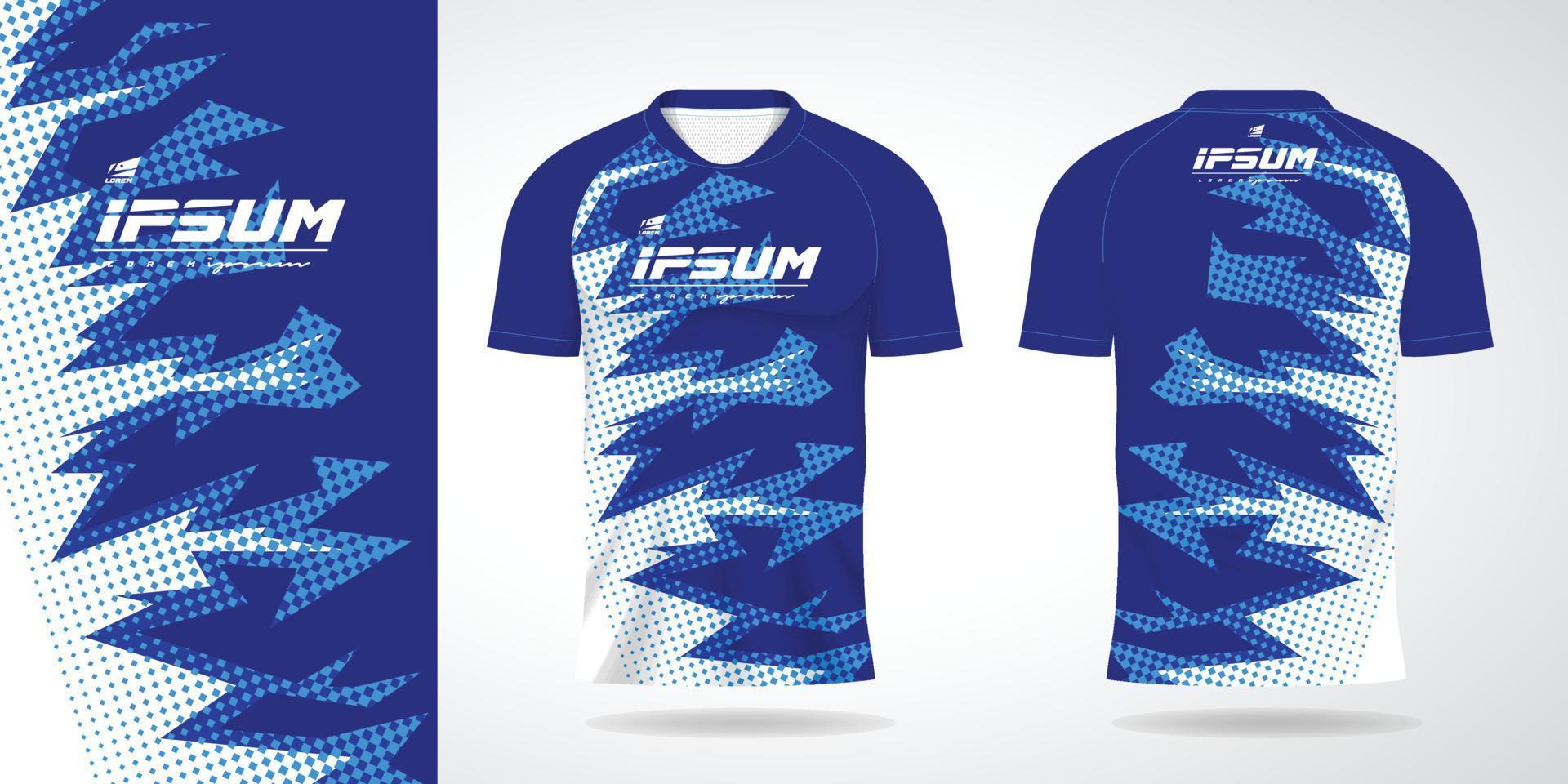 blauw Jersey sport uniform overhemd ontwerp sjabloon vector