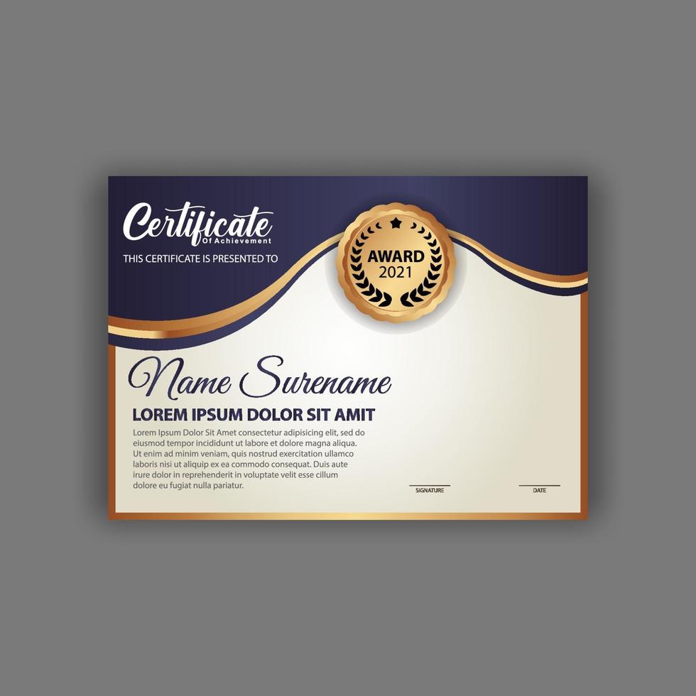 moderne certificaatsjabloon. geschikt voor waardering. premium vector. vector