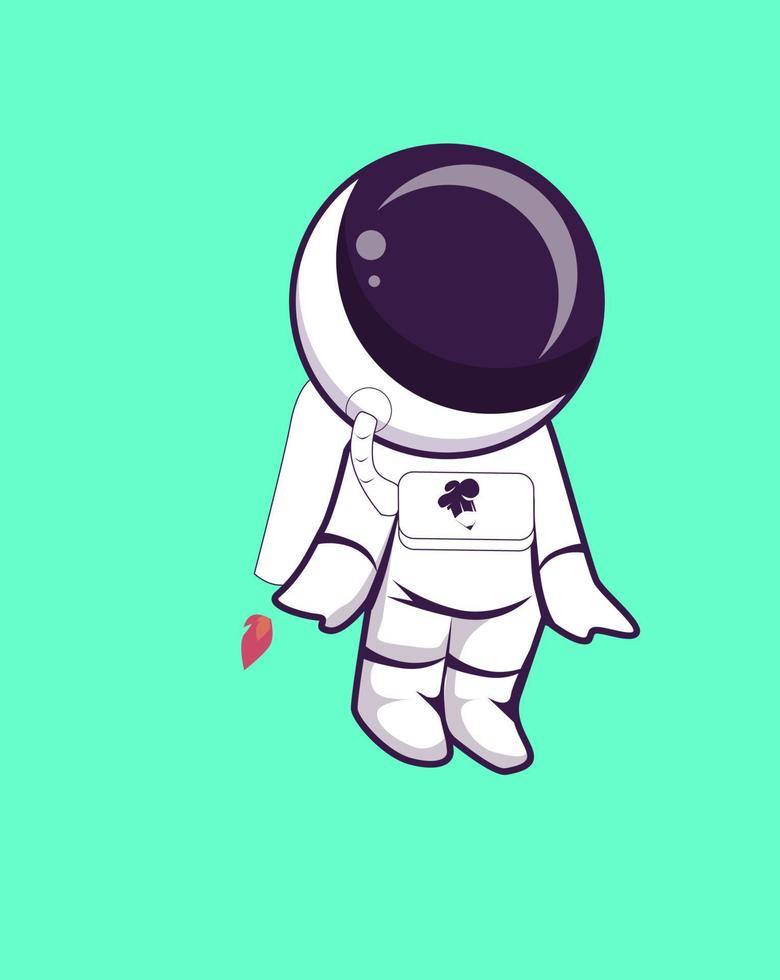 schattig astronaut vliegend met raket tekenfilm vector icoon illustratie. wetenschap technologie icoon concept geïsoleerd premie vector. vlak tekenfilm stijl