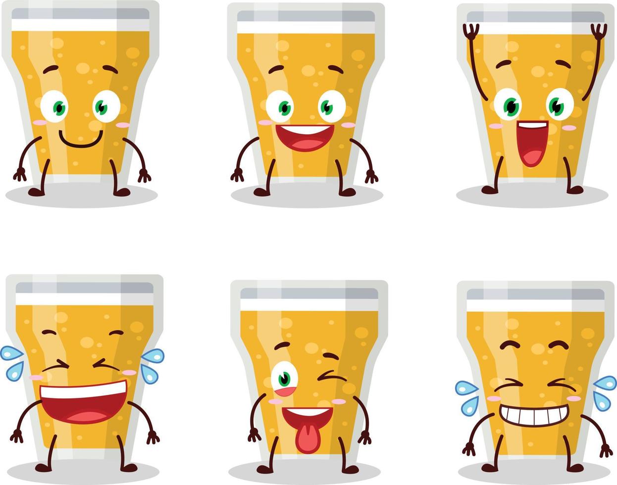 tekenfilm karakter van glas van bier met glimlach uitdrukking vector
