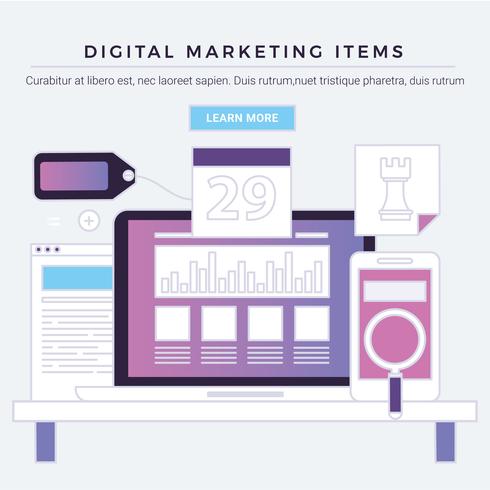 vector digitale marketing items