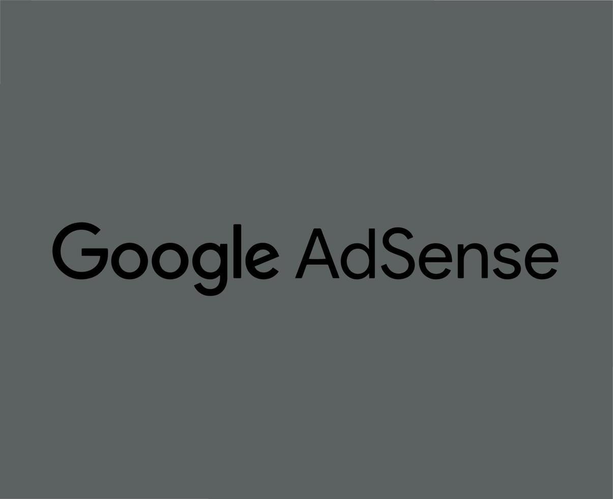 google adsense symbool logo naam zwart ontwerp vector illustratie met grijs achtergrond