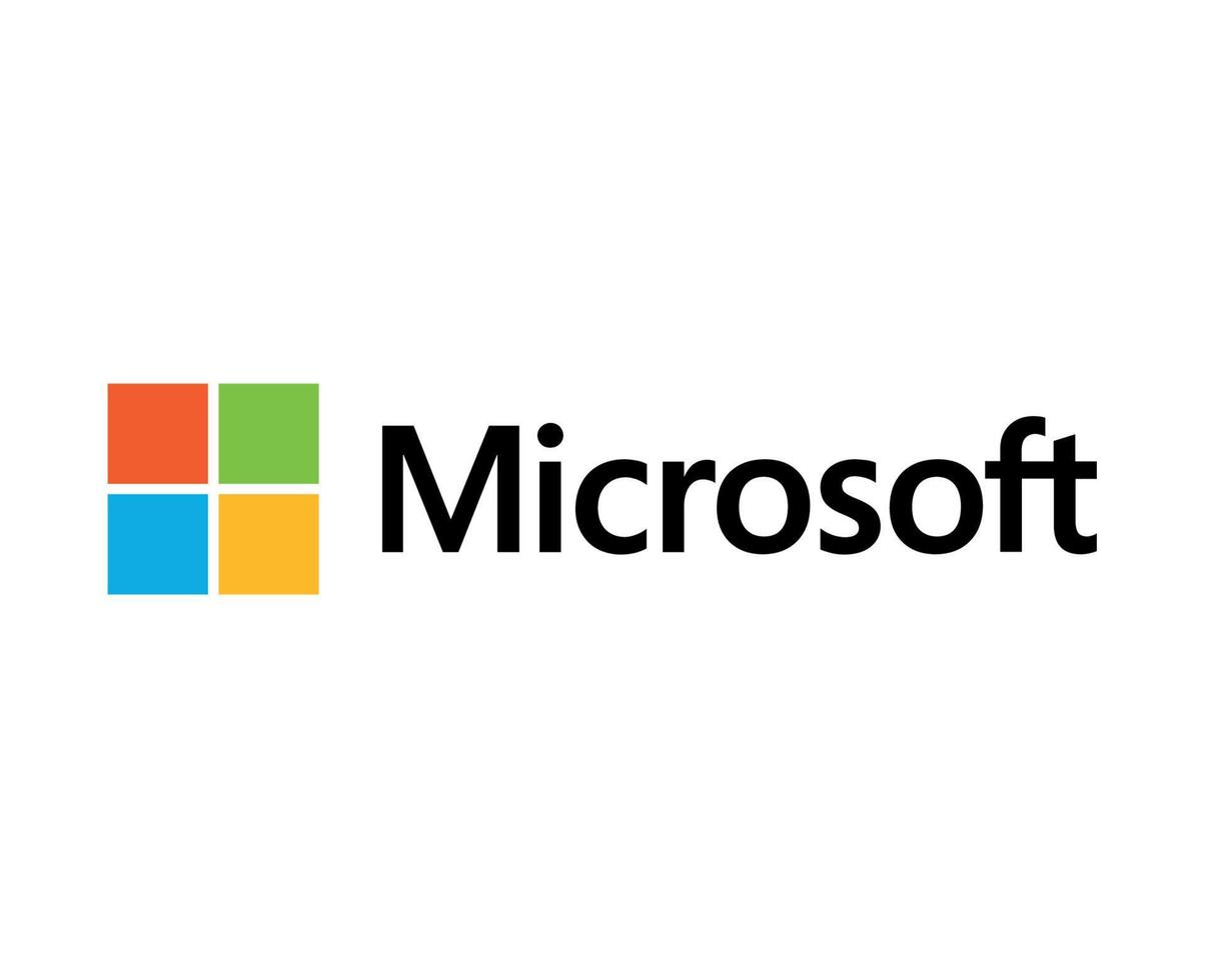 microsoft software logo merk symbool met naam ontwerp vector illustratie