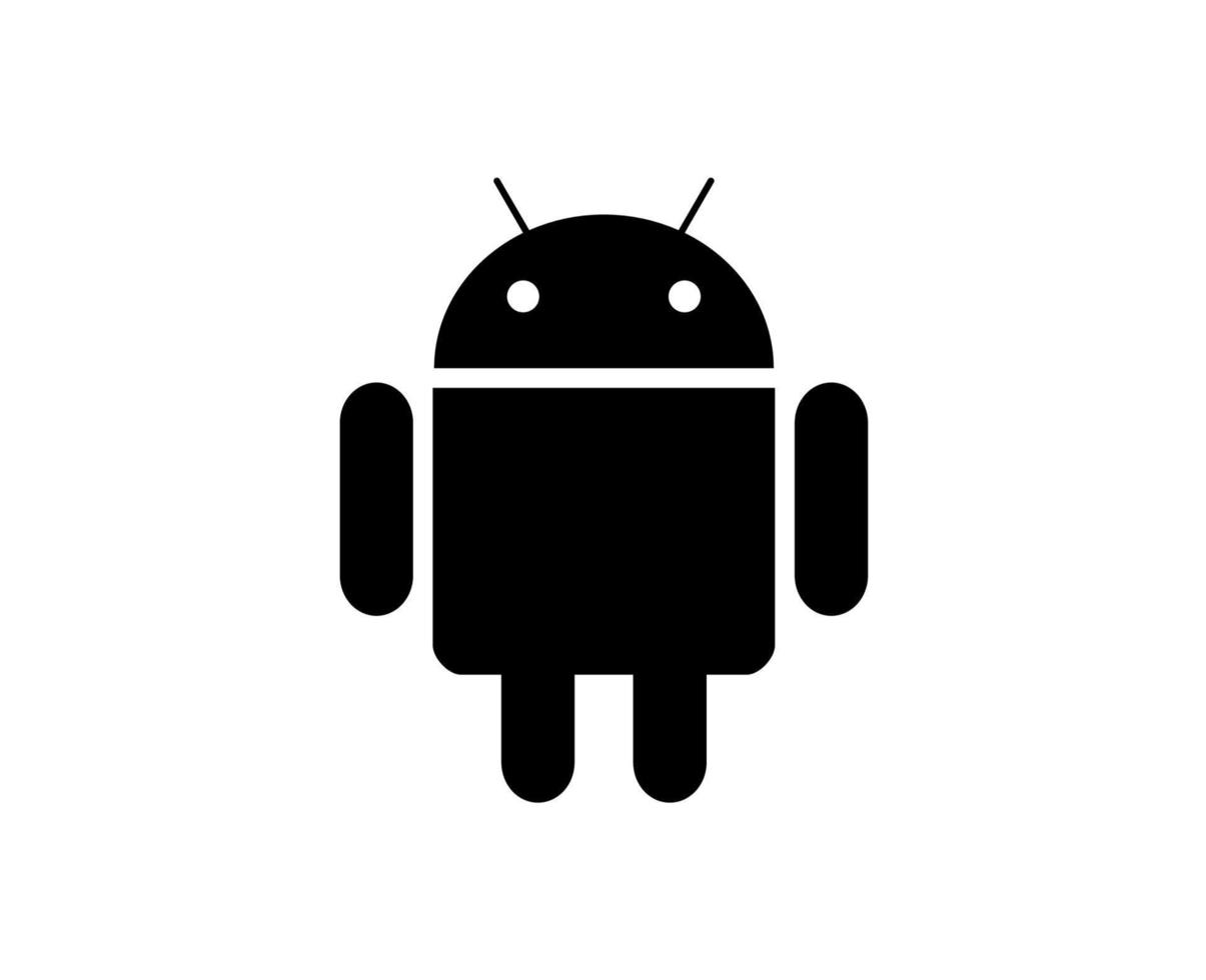 android in werking systeem icoon logo software telefoon symbool zwart ontwerp mobiel vector illustratie