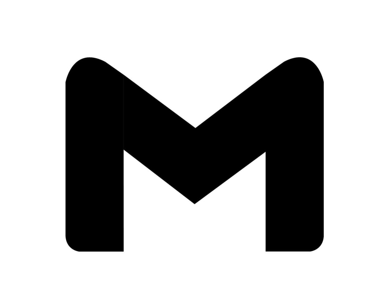 google Gmail symbool logo zwart ontwerp vector illustratie