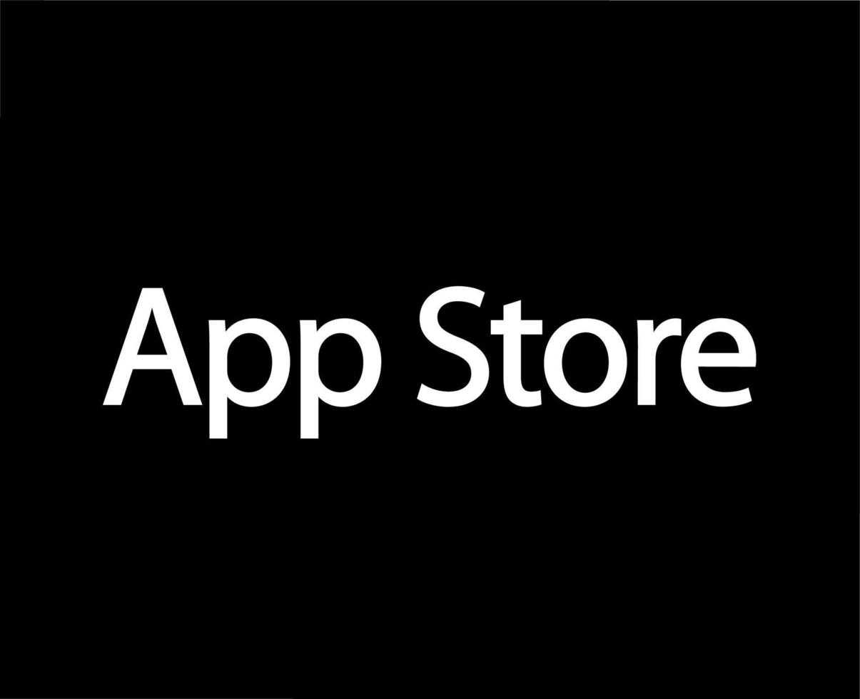 app op te slaan symbool logo icoon wit ontwerp vector illustratie met zwart achtergrond
