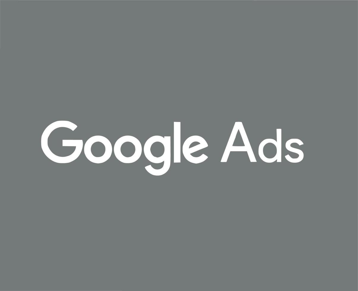 google advertenties logo symbool naam wit ontwerp vector illustratie met grijs achtergrond
