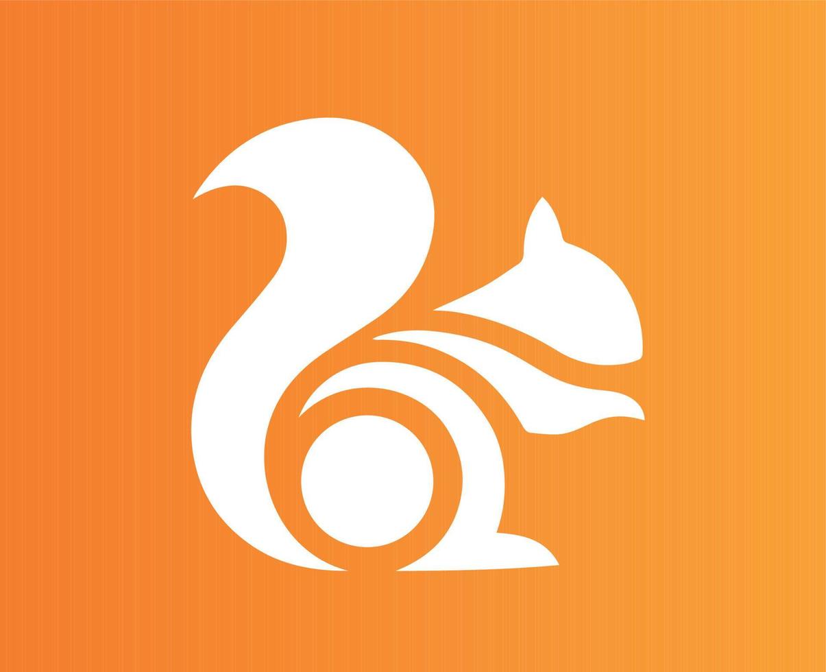 uc browser logo merk symbool wit ontwerp alibaba software vector illustratie met oranje achtergrond