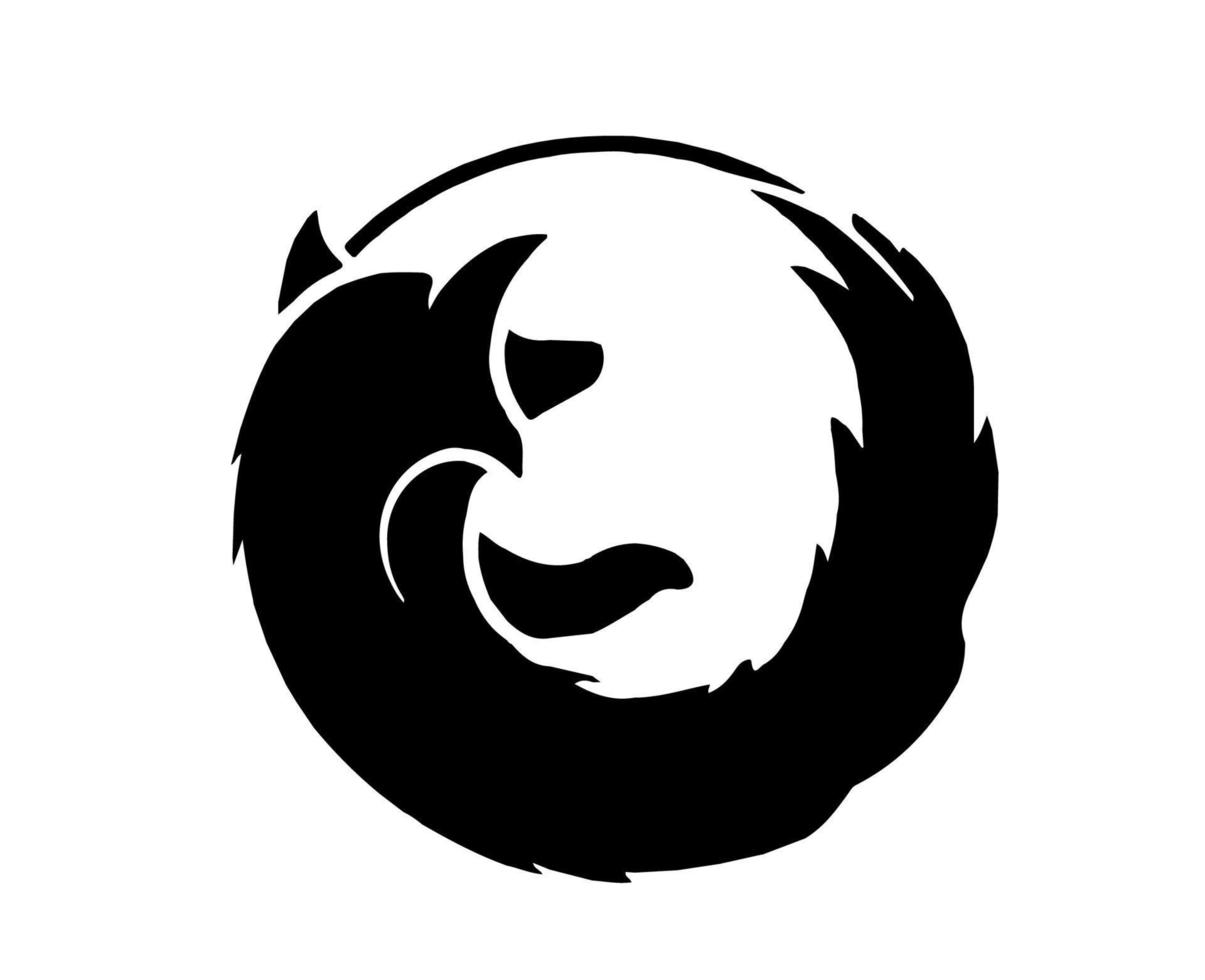 mozilla firefox browser logo merk symbool zwart ontwerp software illustratie vector