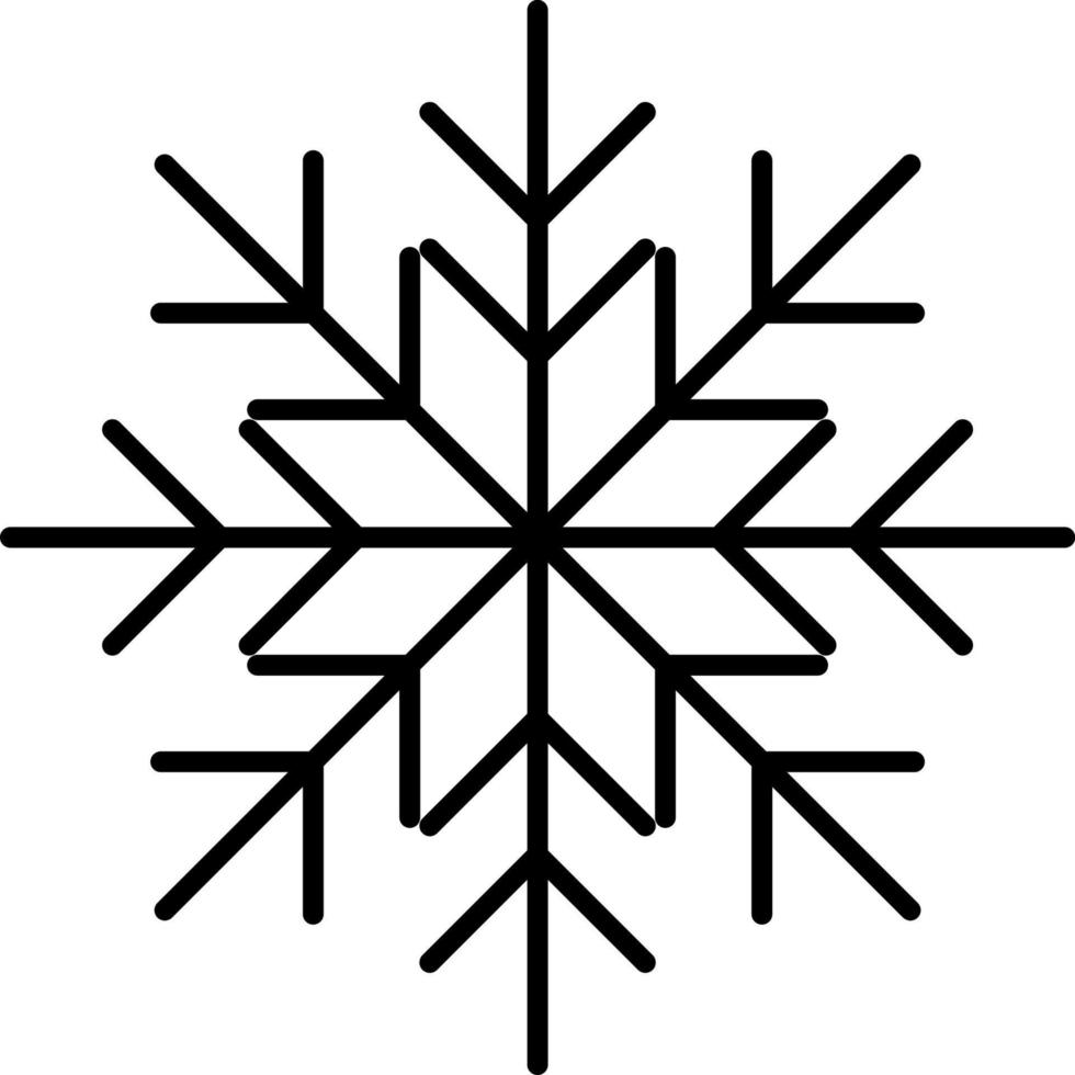 sneeuwvlok icoon. Kerstmis en winter thema. gemakkelijk vlak zwart illustratie Aan wit achtergrond. icoon vector