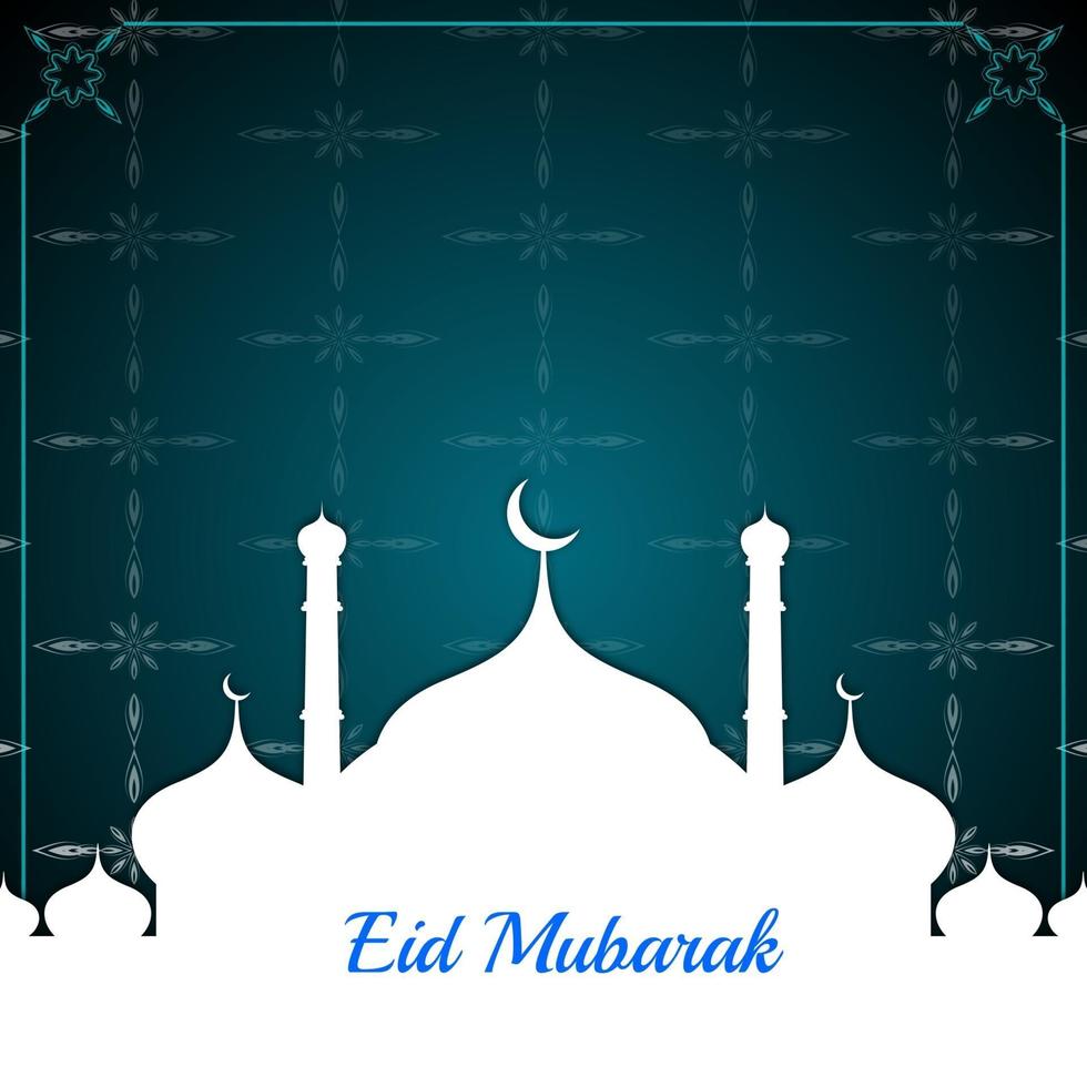 prachtige moskee scène eid mubarak achtergrond vector