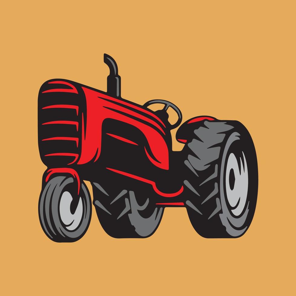 tractor, landbouw, tekening vector