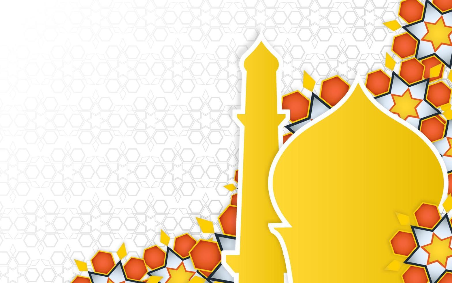 Ramadan kareem illustratie volle kleur in papier stijl achtergrond met kopiëren ruimte. Ramadan kareem vol kleur achtergrond. backgorung Islamitisch met kopiëren ruimte. papier voorzichtig moskee en mandala. plaats voor tekst vector