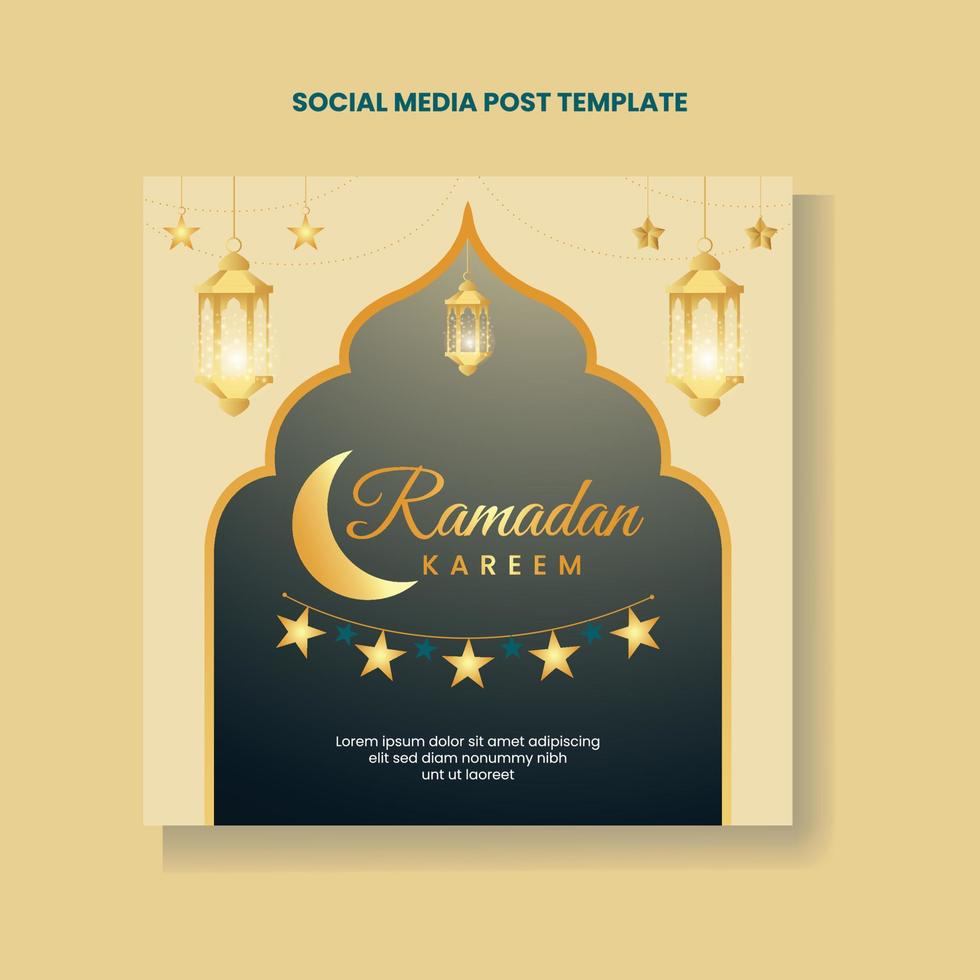 Ramadan sociaal media post ontwerp. een mooi zo sjabloon voor reclame Aan sociaal media.achtergrond, en web banier vrij vector