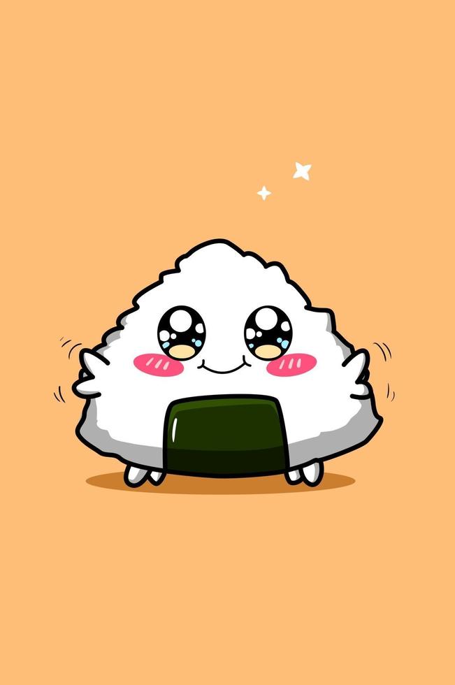 schattige en grappige baby sushi cartoon afbeelding vector