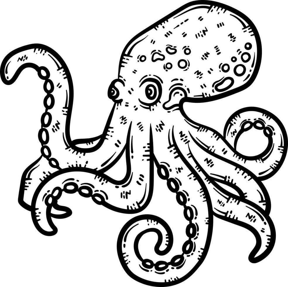 Octopus dier kleur bladzijde voor volwassen vector