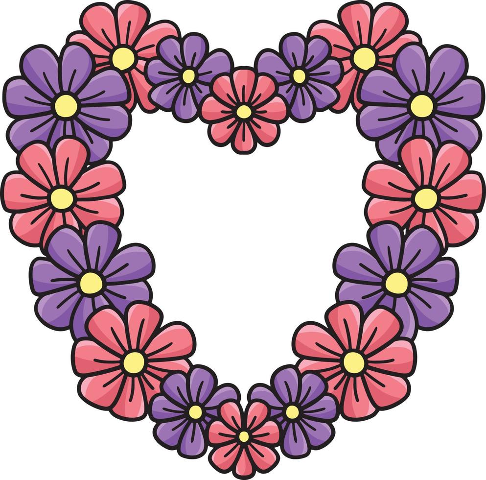 hart bloem tekenfilm gekleurde clip art illustratie vector