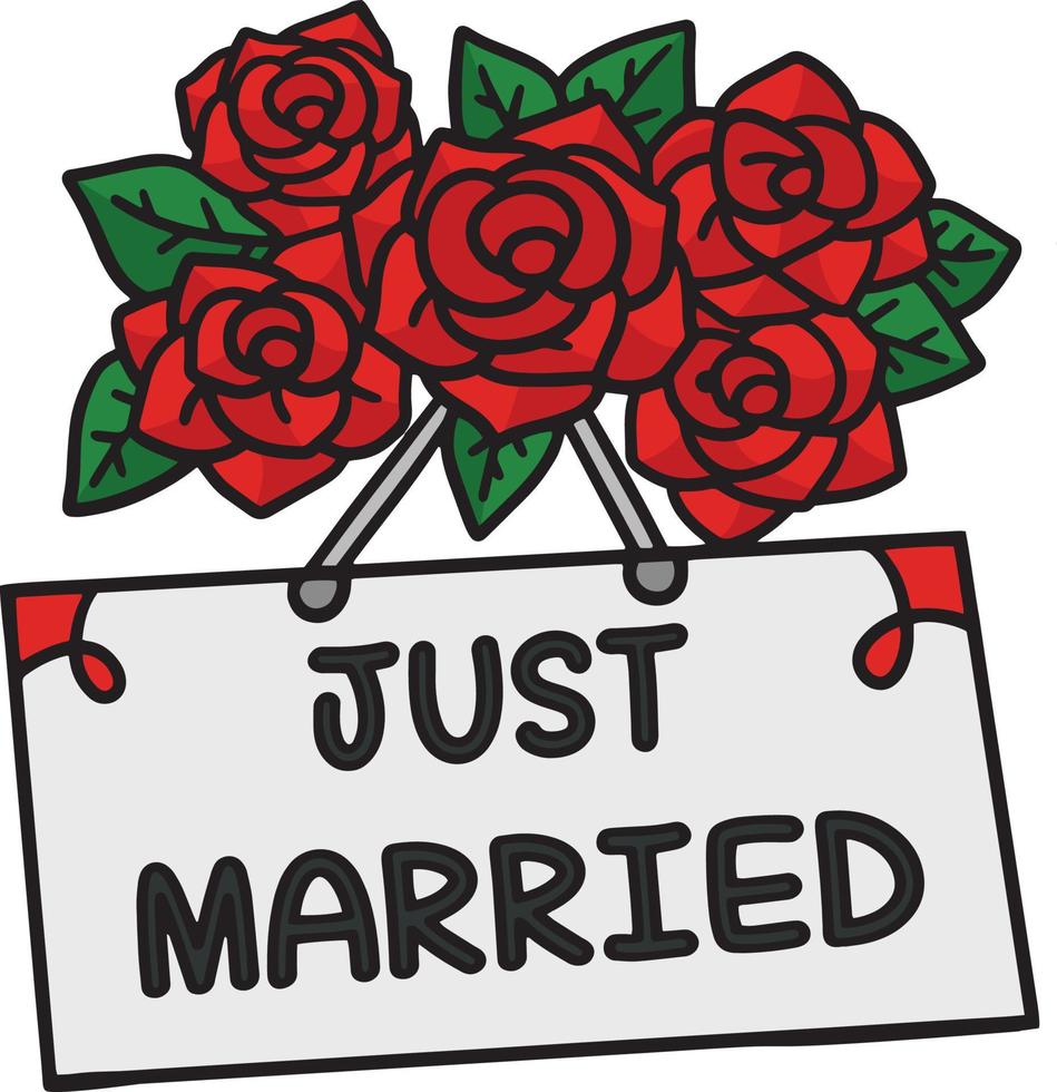 bruiloft bloem alleen maar getrouwd tekenfilm clip art vector