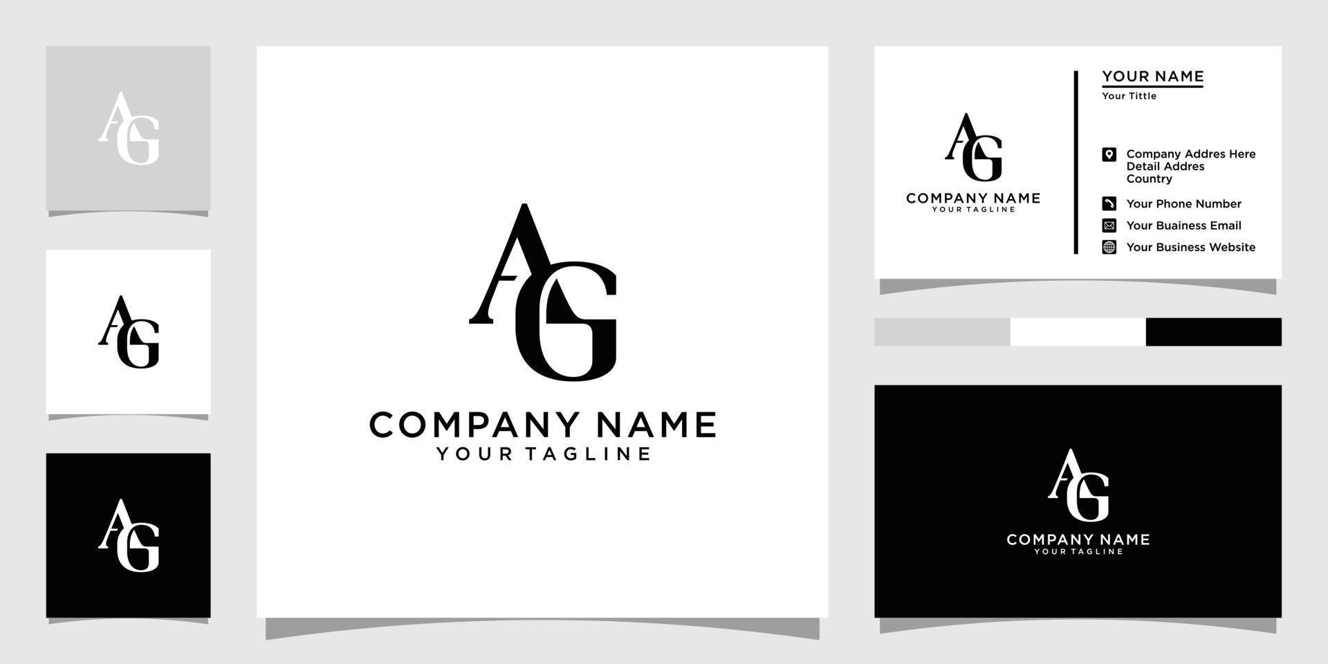 ag of ga eerste brief logo ontwerp vector