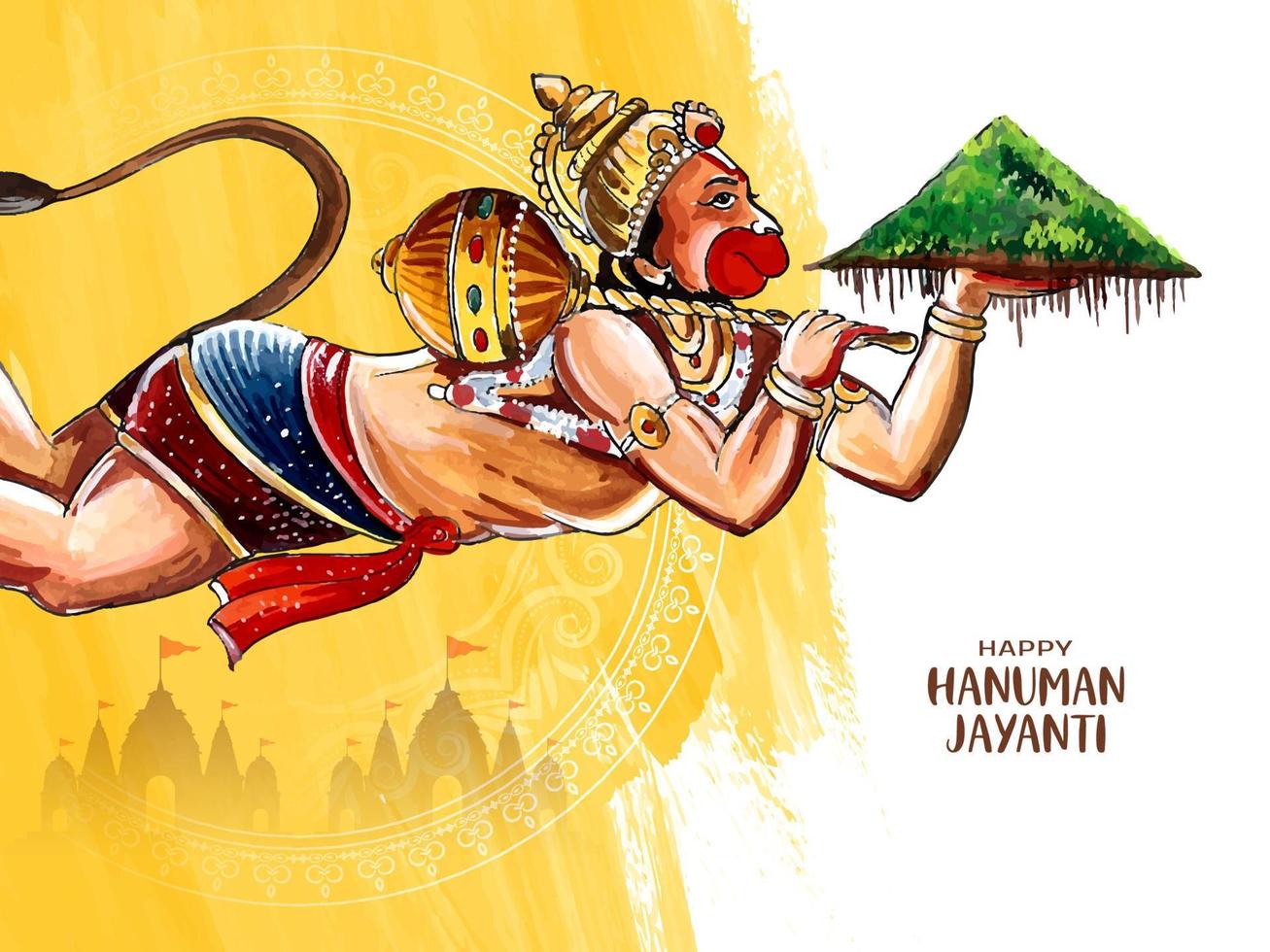 gelukkig Hanuman Jayanti festival viering achtergrond ontwerp vector