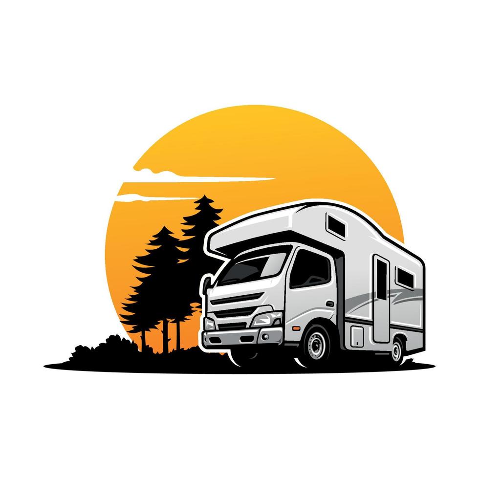 rv camping auto illustratie logo vector