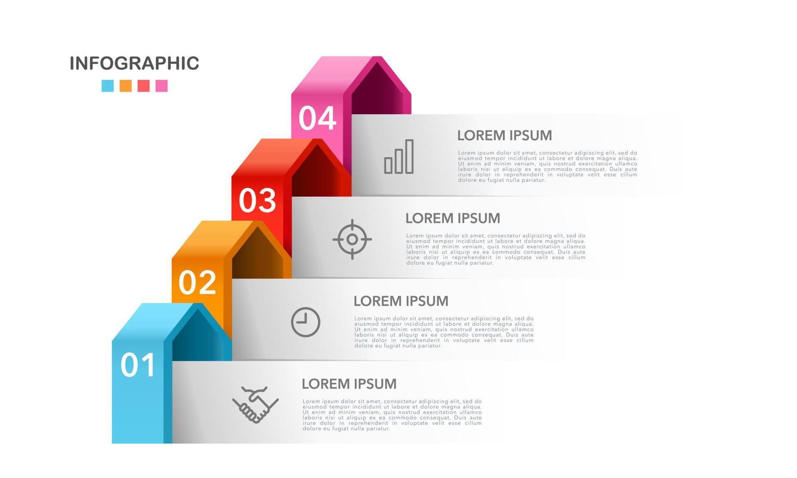 infographic 4 stappen of opties. vector illustratie.